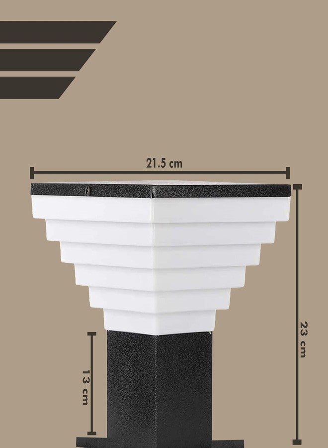 SINOMAN Metal and Polycarbonate Gate Light for Home Waterproof | Gate Lamps for Main | Outdoor Garden Light | Pillar Lights (GL Delux, Pack of 2) Bulb Not Included - Image 4